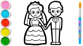 Wedding Picture Drawing, Painting and Coloring for Children | Let's Learn How to Draw Easy #159