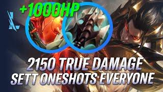 2150 TRUE DAMAGE! SETT IS THE BEST TEAMFIGHTER IN WILD RIFT! | RiftGuides | WildRift