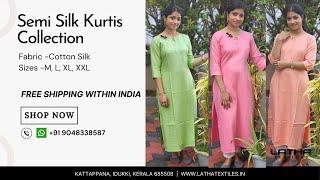 Semi Silk Kurtis - RS 710 Only | Latha Textiles