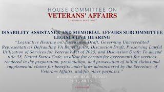 Subcommittee on Disability Assistance and Memorial Affairs Legislative Hearing