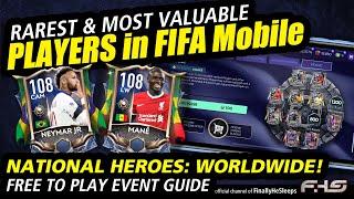 RAREST & MOST VALUABLE Players in FC Mobile (FIFA) - National Heroes Worldwide "EVENT GUIDE"