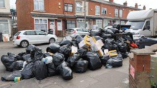 Stinking rubbish piles up in Birmingham as binmen stage all-out strike | SWNS