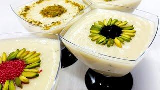 طرز تهیه فرنی با آرد گندم و شیر با ارائه همه نکات مهم (با این رسپی با هر آردی میتونید درستش کنید)