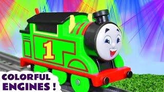 Colorful Engines Toy Train Story with Thomas Trains