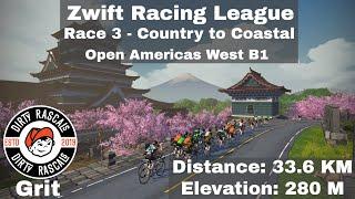 Zwift Racing League B1- Race 3- Country to Coastal (America West B1)