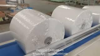 Customized design automatic labeling maxi roll paper packing machine