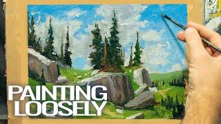 Easy Impressionist Landscape Tutorial | Oil Painting DEMO