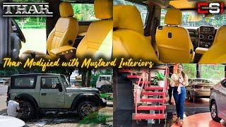 Thar Interior modified in Mustard Yellow Color in Guwahati | Car Squad India | Guwahati