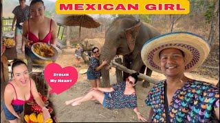 Mexican Girl Stolen My Heart on Chiangmai Thailand | Playing With Elephants