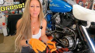 This Would Only Happen To Her! Road King Transmission Removal