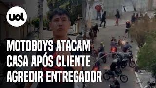 Cliente agride entregador e motoboys atacam casa no RJ; veja vídeos