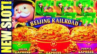 NEW SLOT! MONOPOLY EXPRESS (BEIJING RAILROAD) Slot Machine (LIGHT & WONDER)