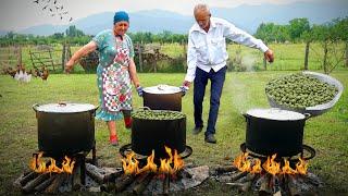 3000 WALNUT | Sweet Grandma Harvesting Walnuts and Maked Walnut Jam with Grandpa