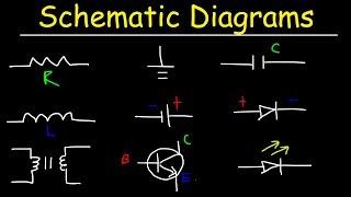 Schematic Diagrams & Symbols, Electrical Circuits - Resistors, Capacitors, Inductors, Diodes, & LEDs