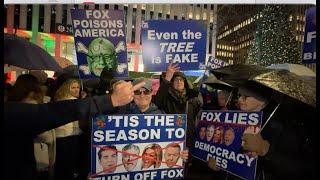 Trump Supporter Confronts Protesters at Fox Christmas Tree Lighting 11/22/24