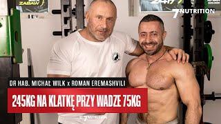 Wycisnął 245kg przy wadze 75kg  Michał Wilk podgląda trening wyciskania Romana Eremashviliego