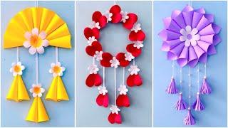 3 Unique Flower Wall Hanging / Quick Paper Craft For Home Decoration  Easy Wall Mate DIY Wall Decor