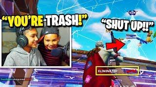 7 Year Old TRASH TALKS Angry Streamer after I beat him in a 1v1 BUILD BATTLE in Fortnite! (RAGE)