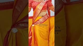 Saree pahne 2 min me perfect finishing ke sath |#saree_draping_guide  #glambeautyy #youtubeshorts