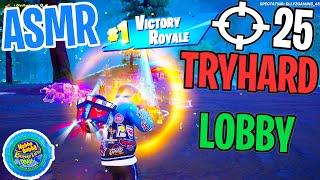 ASMR Gaming  Fortnite Tryhard Lobby Win! Relaxing Gum Chewing  Controller Sounds + Whispering 