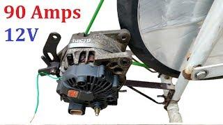 How to Make 12v 90 Amps DC Generator from Old Car Alternator - Step by Step