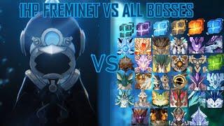 1HP Freminet VS All Bosses - [Genshin Impact]