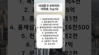 서울 서대문구 9억이하 아파트 Top10