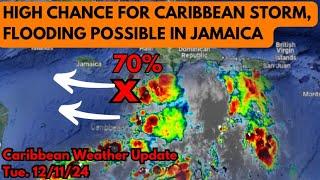 Tropical Storm Likely to Form in the Caribbean, Rain Increase for Jamaica, Hispaniola • 12/11/24