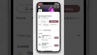 Booking classes through the Roz Chandler Fitness Wix App