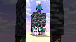 Steve Team Vs Herobrine Team - Race with Big Bedrock #shorts #friendship #minecraft #helpherobrine