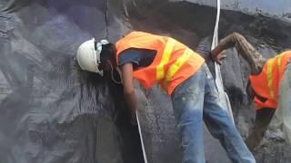 How to install waterproof membrane for basement and retaining wall-step3