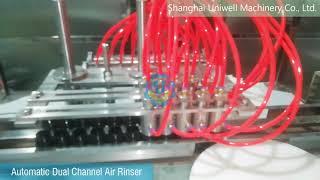 Linear Air Jet Rinser for Bottles and Jars, Automatic Dual Channel Electrostatic Precipitator