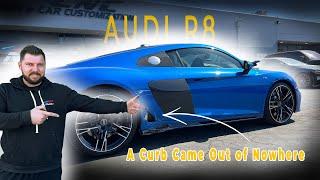 2023 AUDI R8 HIT A CURB $10,000 WORTH OF DAMAGE!!