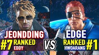 T8  JEONDDING (#7 Ranked Eddy) vs EDGE (#1 Ranked Hwoarang)  Tekken 8 High Level Gameplay