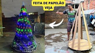 diy christmas tree BRILHANTE IDEIA   ARVORE DE NATAL CASEIRA FEITA DE PAPELÃO big christmas tree