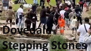 The brawling crowds at Dovedale Stepping Stones in the Peak District…