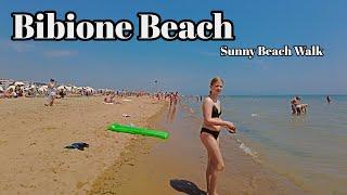 Sunny Beach Walk in Bibione Beach Italy   City - Italy 4k Ultra HD 60fps