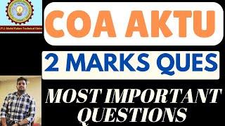 COA Aktu Most Important Questions 2 Marks | 2 Marks Computer Organization and Architecture Questions