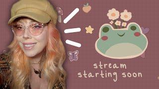 make a cottage core twitch starting soon overlay with me! || photoshop co-working