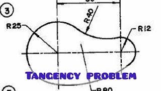 Tangency problems in | Technical drawing | Engineering drawing