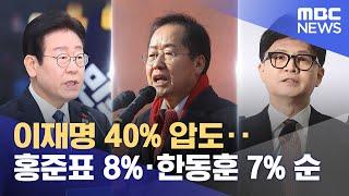 이재명 40% 압도‥홍준표 8%·한동훈 7% 순 (2025.01.02/뉴스투데이/MBC)