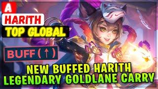 New Buffed Harith Legendary Goldlane Carry [ Top Global Harith ] A - Mobile Legends Emblem And Build