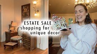 come with us to a VERY FUN estate sale for home decor | VLOGMAS DAY 14 & 15