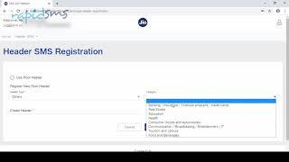 Adding Header / Sender id in JIO for DLT