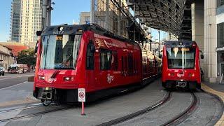 ⁴ᴷ⁶⁰ Transit Action EP44 | San Diego MTS Buses and Trolley @ Santa Fe Depot/America Plaza