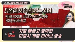 [미국개장] 급등 이후 시장의 지속성 또는 신뢰/ BMO, 6100 간다?/ 애플, 나이키, 페덱스, ASML,펩시코 등 이유여신 미국 개장 라이브 (240920)