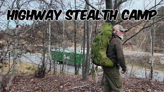 Stealth Camping Highway Interstate Off Ramp / Rainy Night Camp