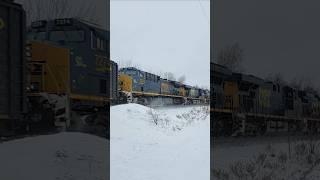 CSX local L356 goes through crossing then I157 by with these! 1/6/2025 #shorts #csx #trending