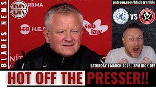 HOT OFF THE PRESSER | LIVE REACTION DIRECTLY AFTER CHRIS WILDER'S PRE-QPR PRESS CONFERENCE