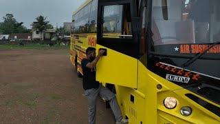 Aruj Gurav | Driving Ashok Leyland BS-6 13.5M | Nakoda Travels | Veera V8 | AC Sleeper #viral